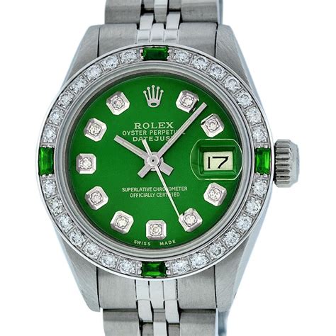 emerald green rolex women& 39|rolex ladies emerald watch.